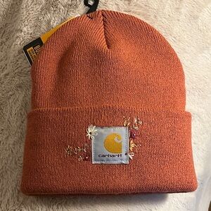 Carhartt Rust Beanie with embroidered Floral Detail

Adult size